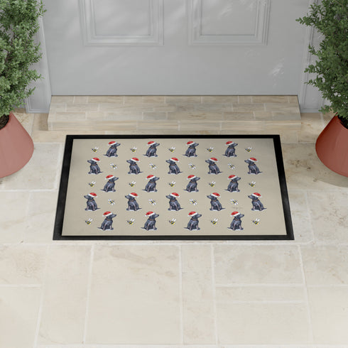Labrador Black Christmas Dog Pattern Door Mat